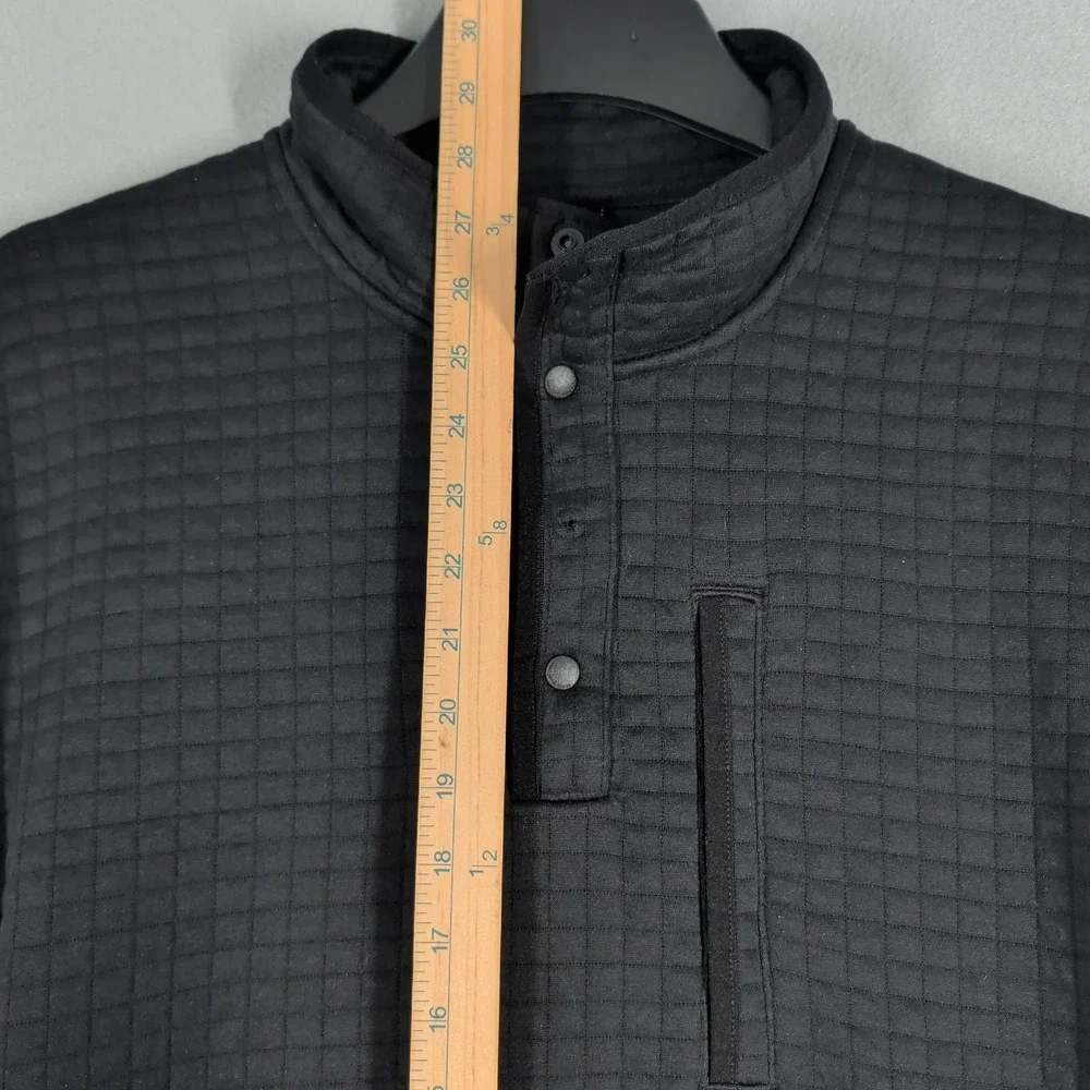 Vineyard Vines Pullover Mens XL Black Performance Quilted Snap Mock Neck Sweater